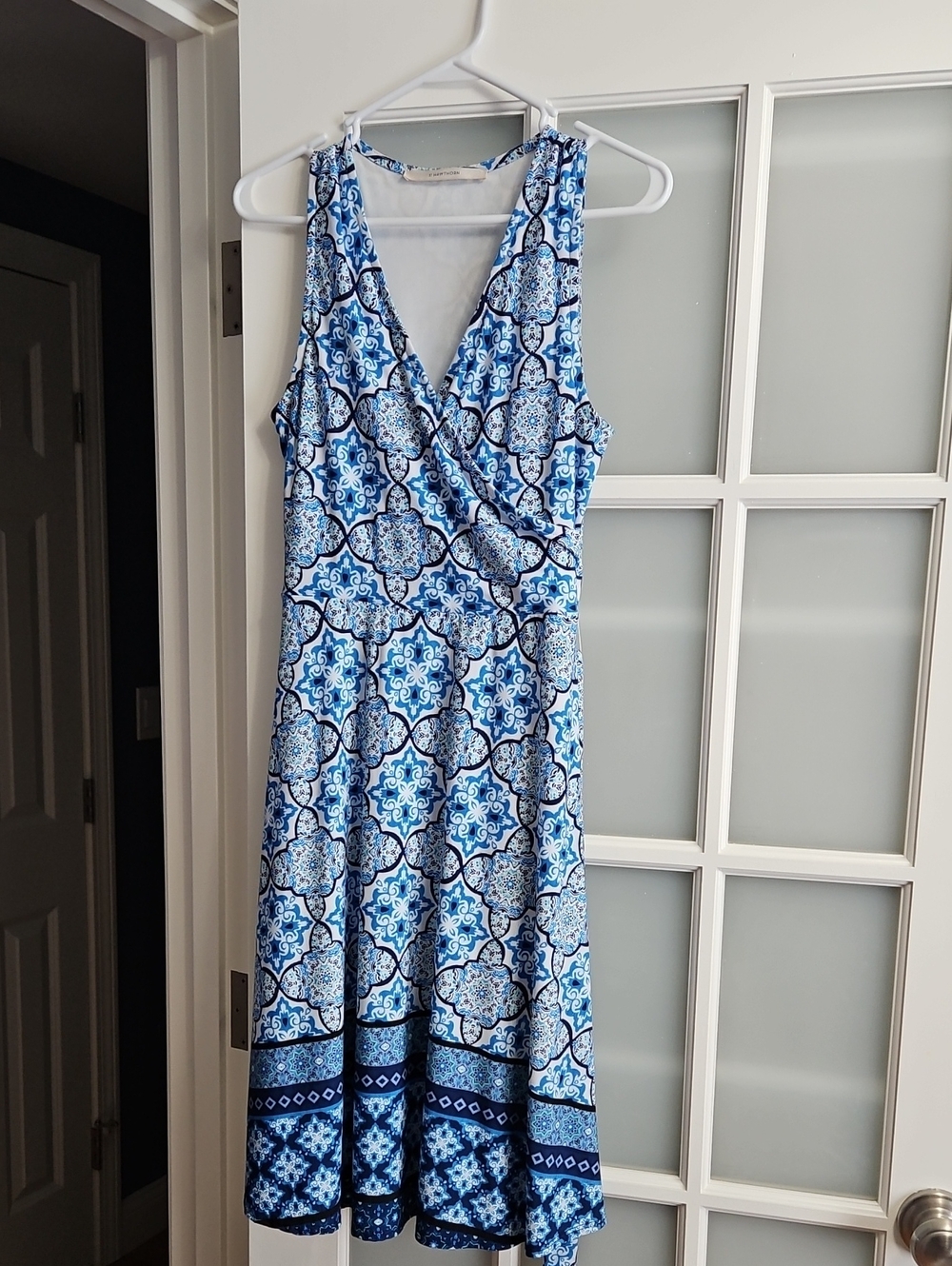 41 Hawthorn Blue Patterned Sleeveless Wrap Dress